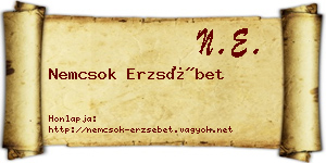 Nemcsok Erzsébet névjegykártya